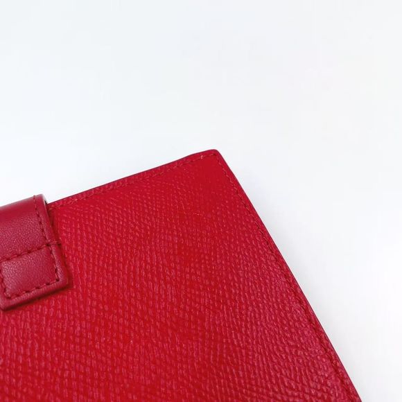 Celine Medium Strap Wallet Leather Red Gold - Picture 13 of 14